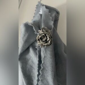 Silver and black  Rose Ring